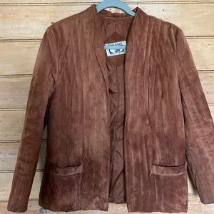Vintage leather coat quilted woman’s medium